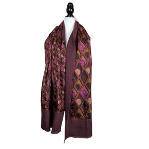 Fraas cashmere feel Geometric prinrlt satin lining rew edge Scarf
